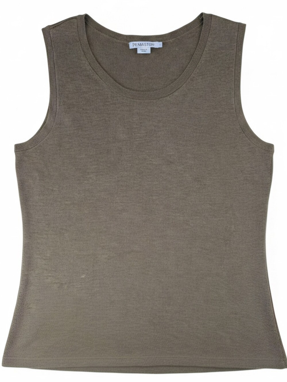 Vintage Pendleton Knit Sleeveless Tank Top - [Large] - Taupe / Brown